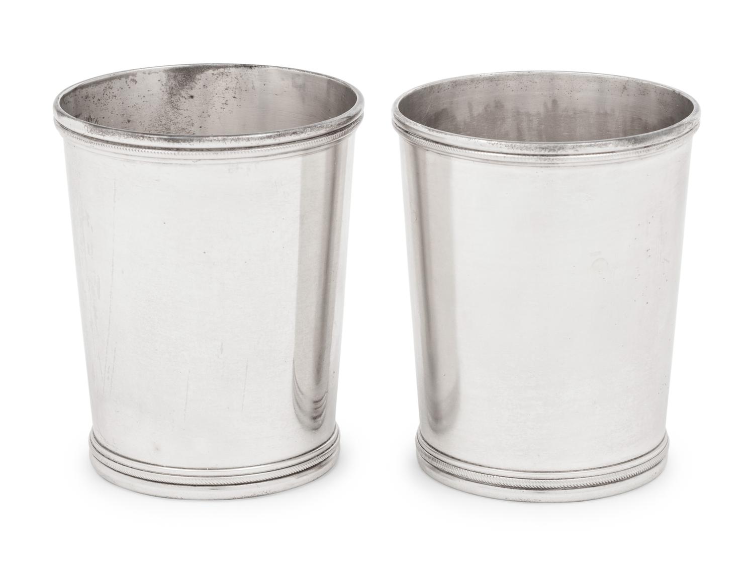 A Pair of American Coin Silver Julep Cups