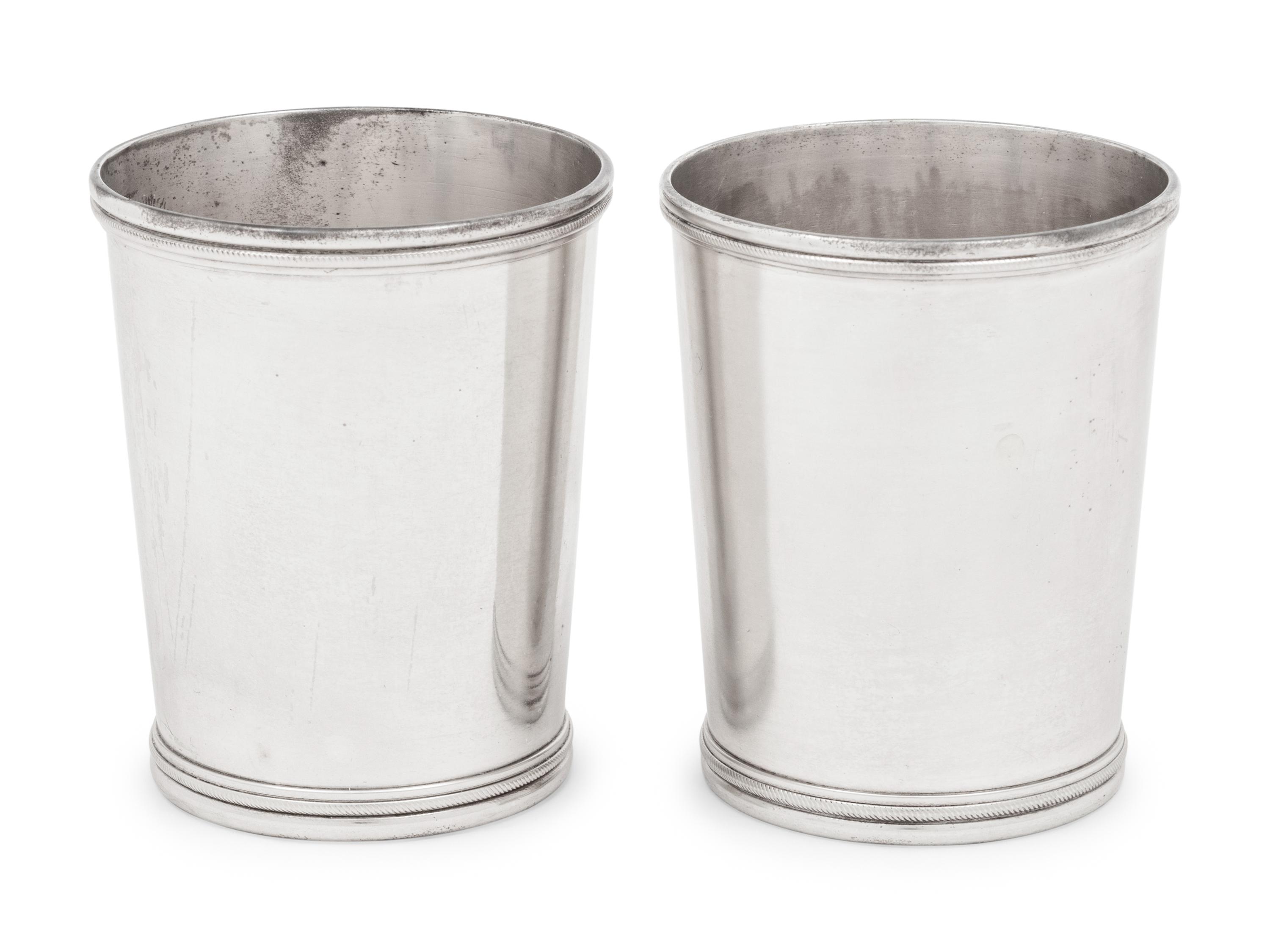 A Pair of American Coin Silver Julep Cups