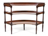 A Late Regency Mahogany Three-Tier Curved Serving Board Height 40 1/2 x width 53 x depth 19 1/2 inches. — 19TH CENTURY