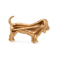 YELLOW GOLD BASSET HOUND BROOCH
