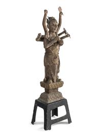 A Large Chinese Bronze Figure of a Deity