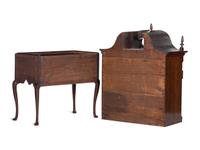 A Queen Anne Carved Mahogany Bonnet-Top High Chest of Drawers