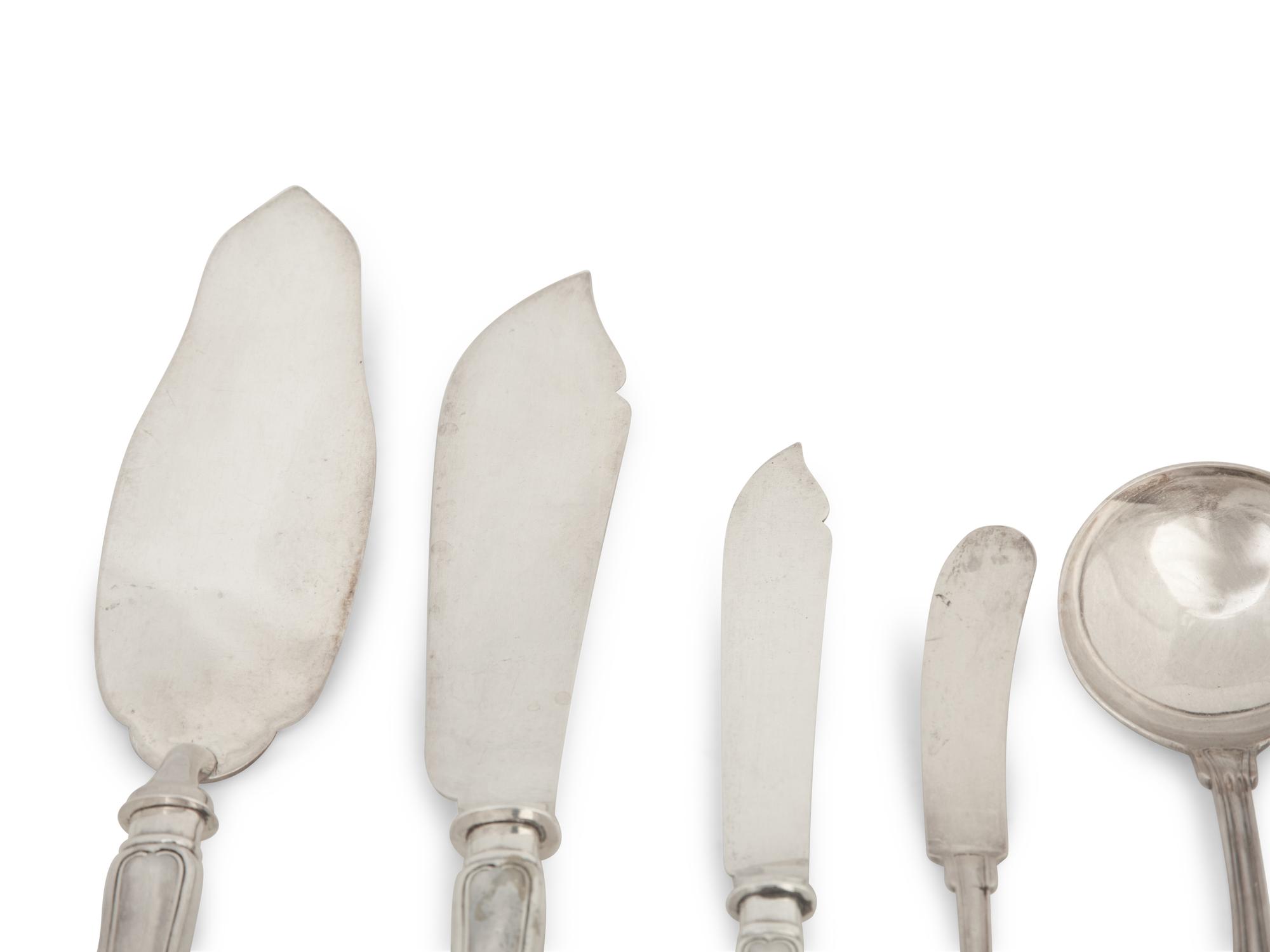 A Japanese Silver Flatware Service — Mid-20th Century