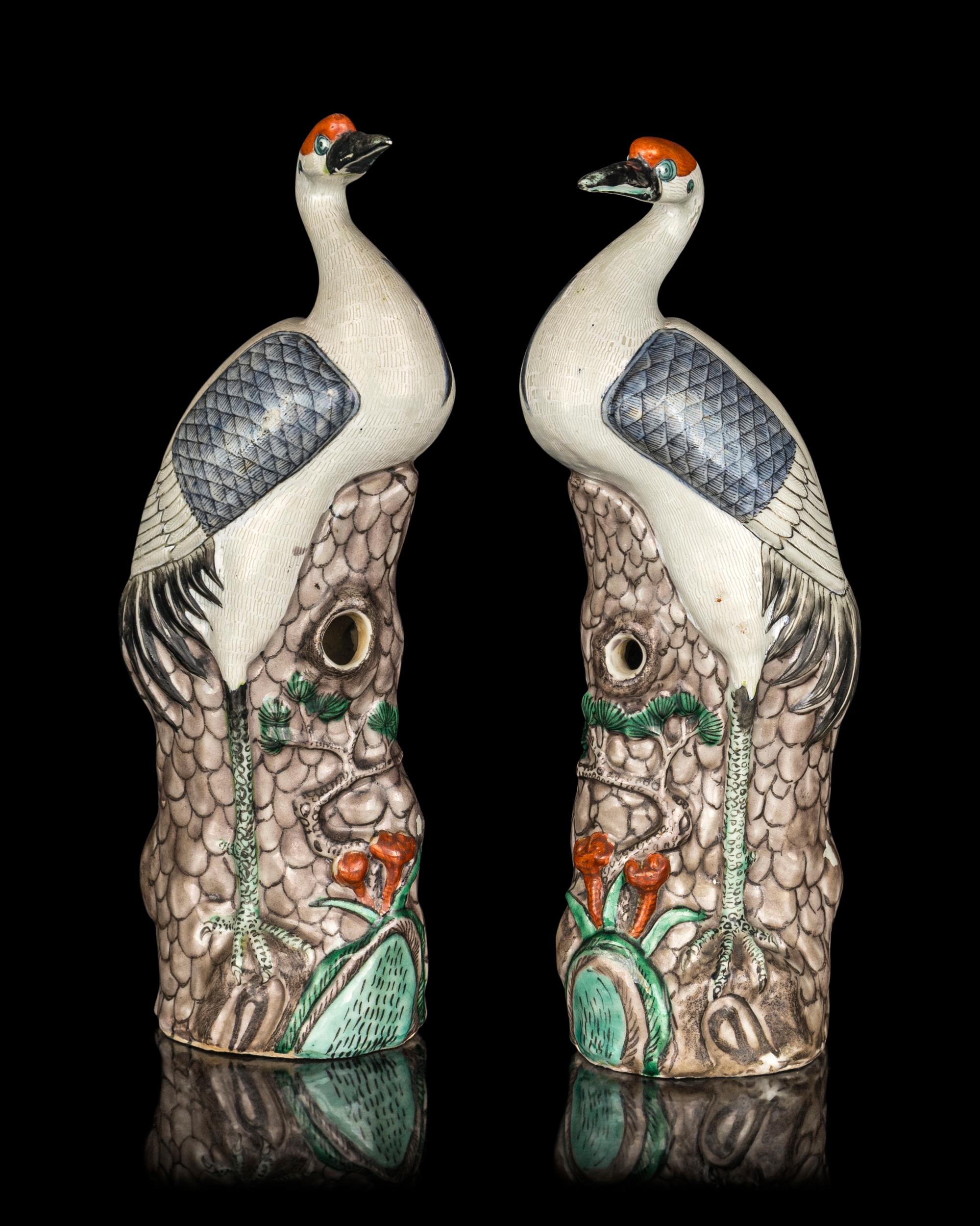 Two Pairs of Chinese Export Porcelain Figures