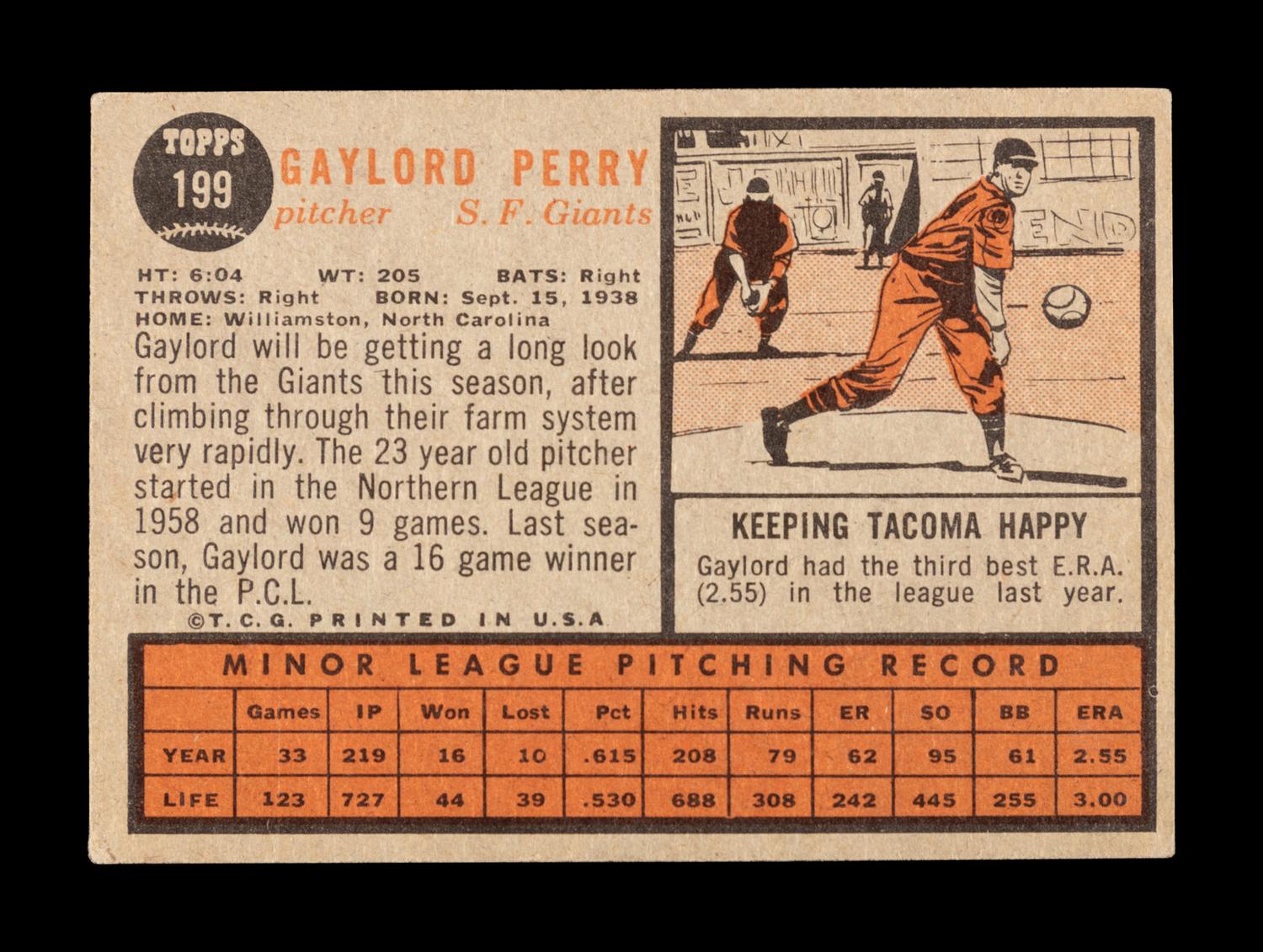 A Group of Gaylord Perry and Jim Palmer Topps Rookie Baseball Cards,