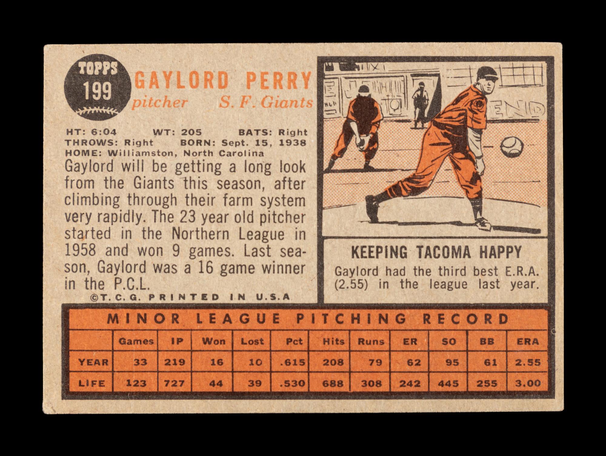 A Group of Gaylord Perry and Jim Palmer Topps Rookie Baseball Cards,