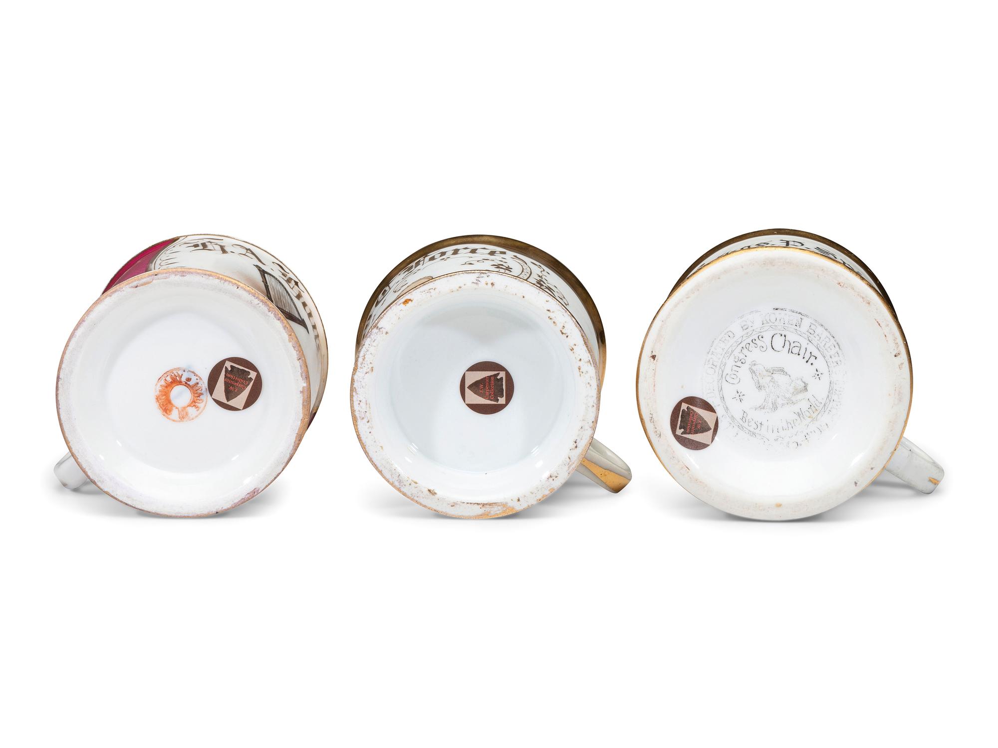 Three Musician's Porcelain Occupational Shaving Mugs