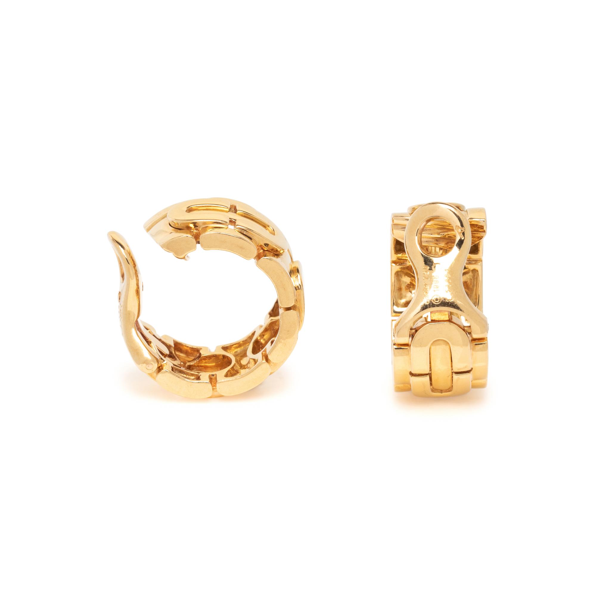 CARTIER, YELLOW GOLD 'PANTHÈRE ART DECO' CLIP EARRINGS