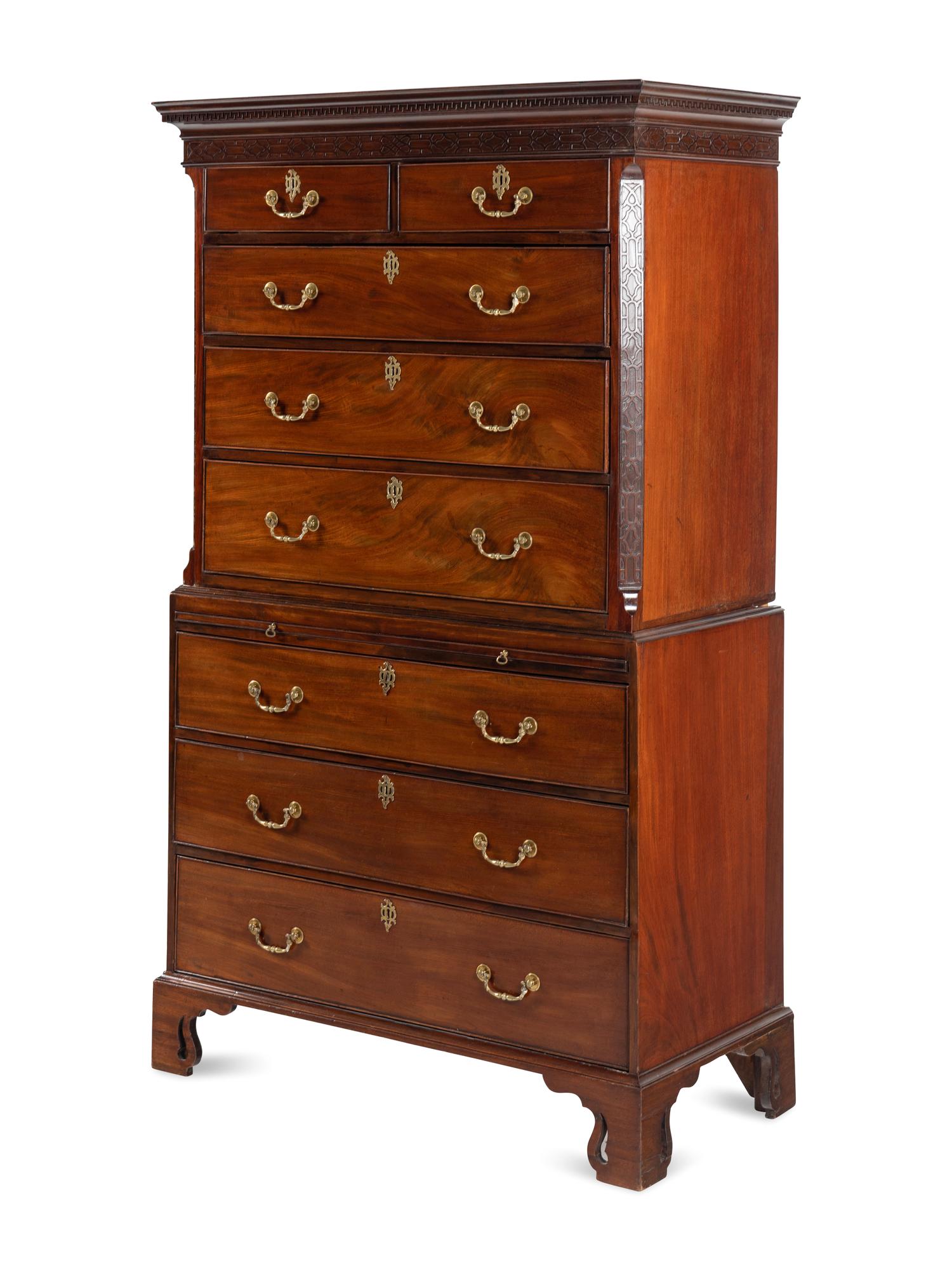 A George III Mahogany Chest on Chest