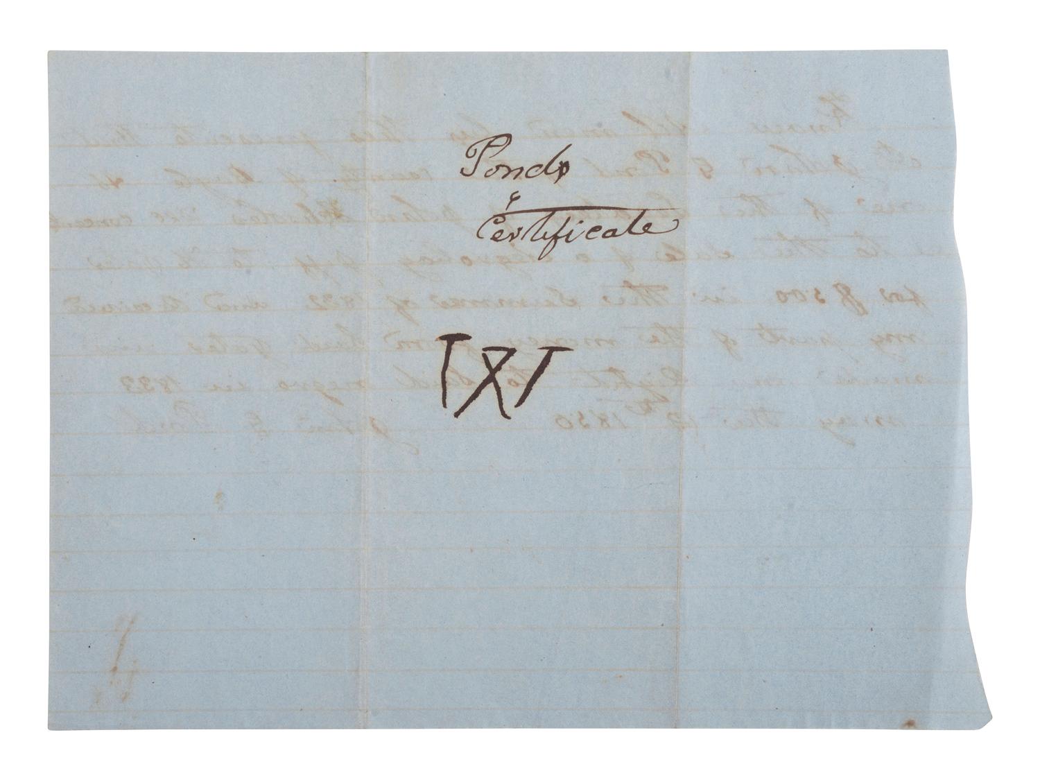 [ENSLAVEMENT & ABOLITION]. A group of 6 estate documents listing individual enslaved persons, most by name. Ca 1830-1858.