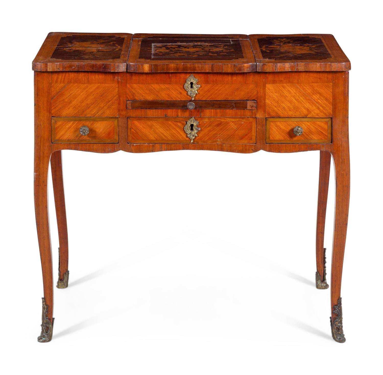 A Louis XV Style Marquetry Poudreuse