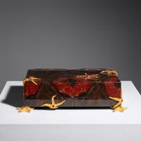 Silver and Ruby Mounted Marble Box