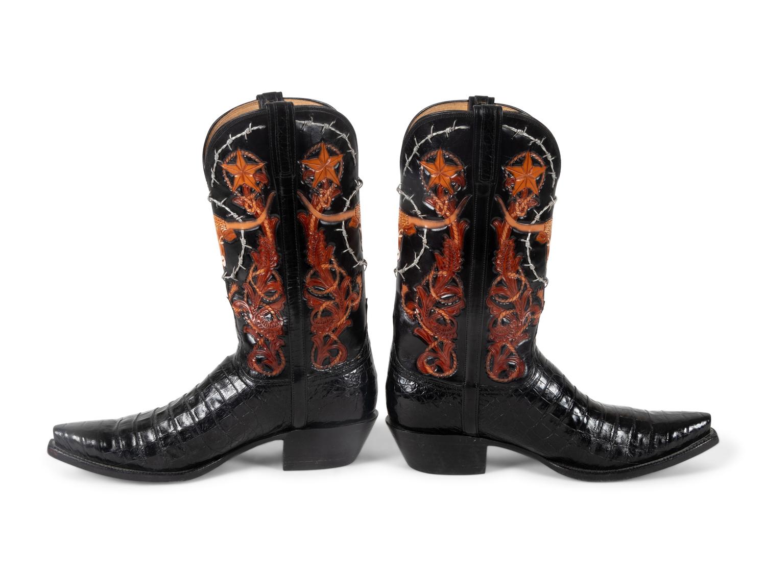 Lucchese Black Caiman Boots