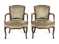 A Pair of Louis XV Style Fauteuils