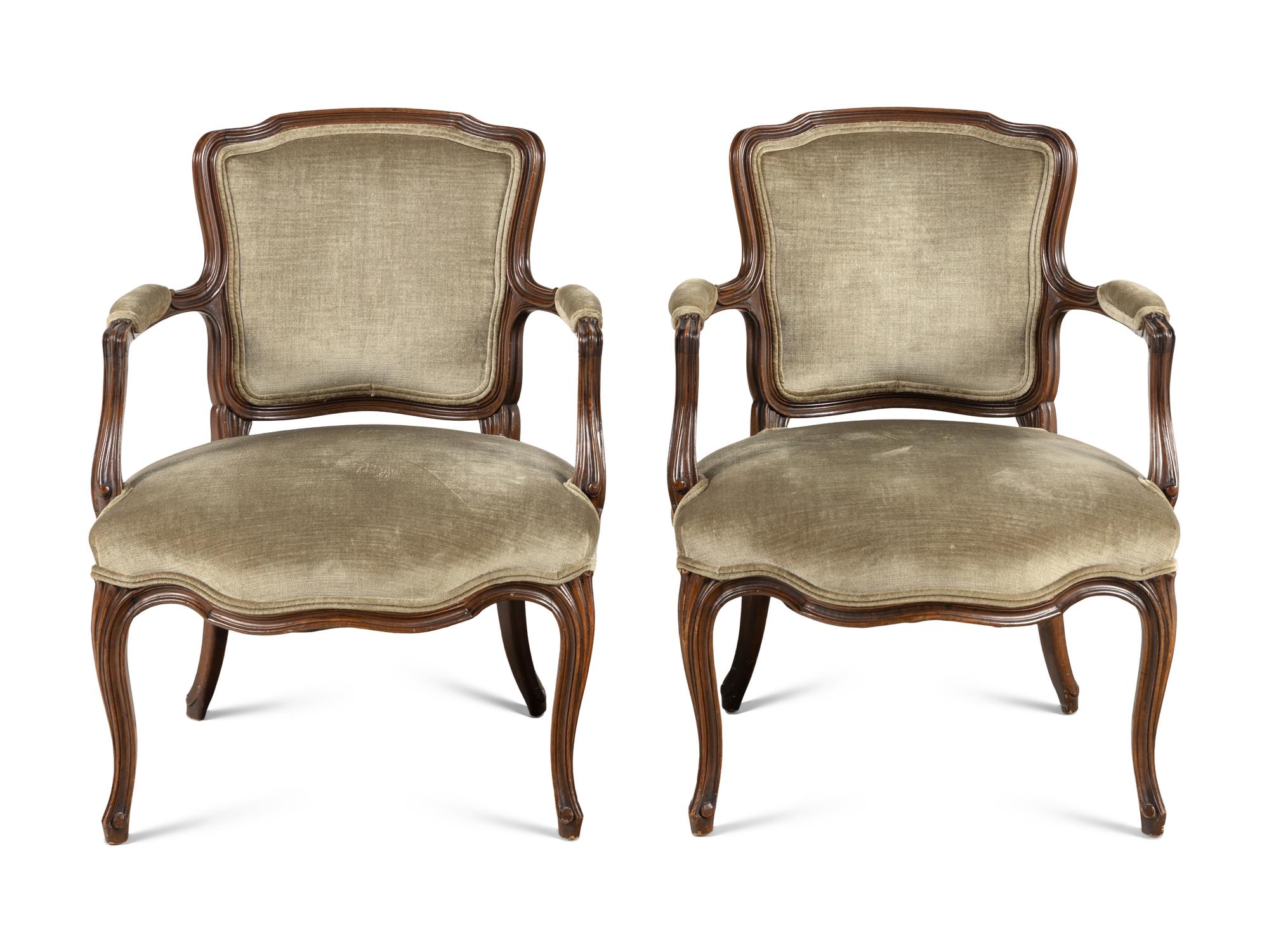 A Pair of Louis XV Style Fauteuils