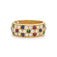 VAN CLEEF & ARPELS, DIAMOND, EMERALD, SAPPHIRE AND RUBY RING