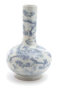 A Chinese Celadon Porcelain Vase Height 12 inches. — 19TH CENTURY