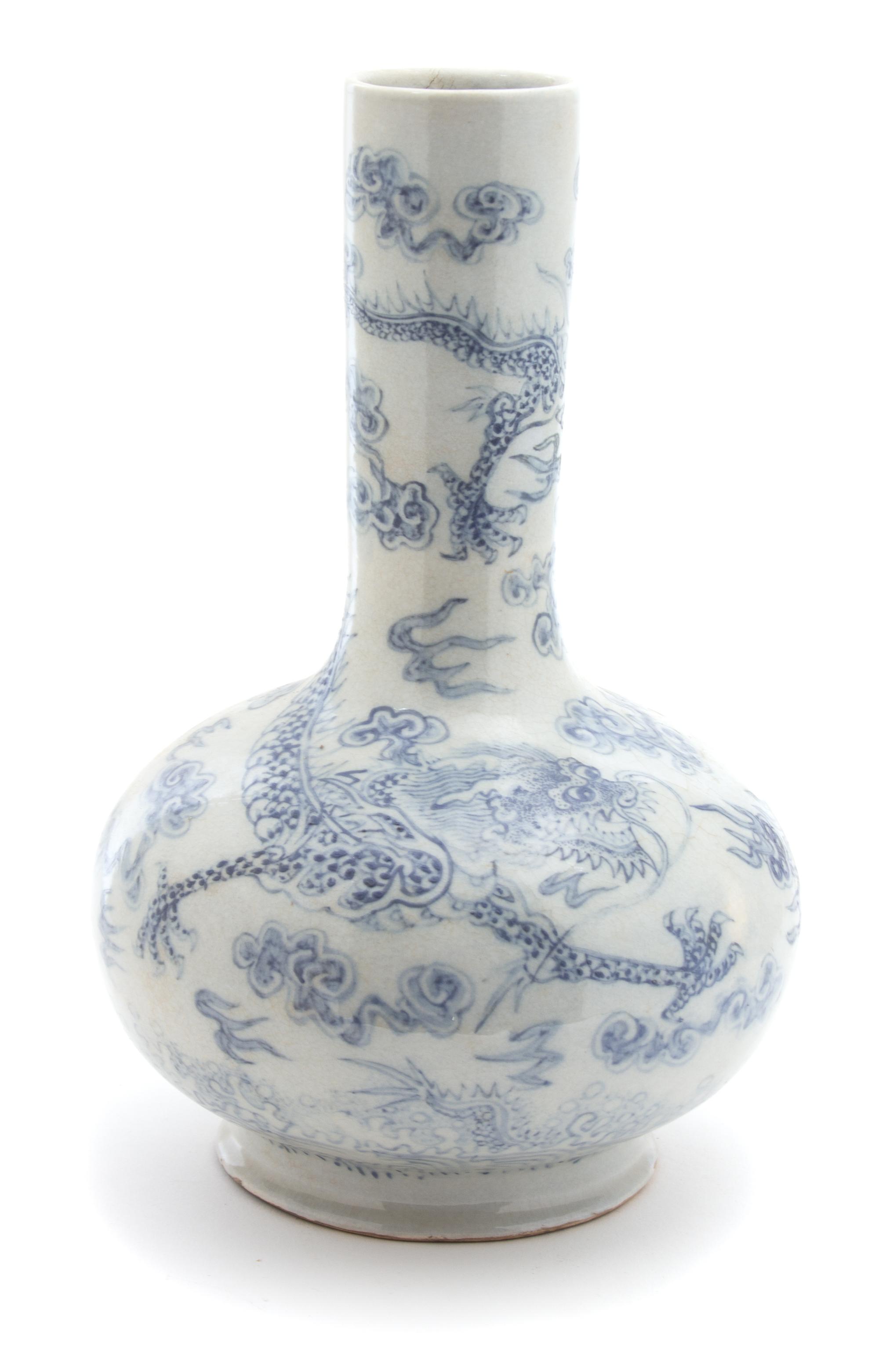 A Chinese Celadon Porcelain Vase Height 12 inches. — 19TH CENTURY
