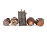Five Redware and Stoneware Birdhouses