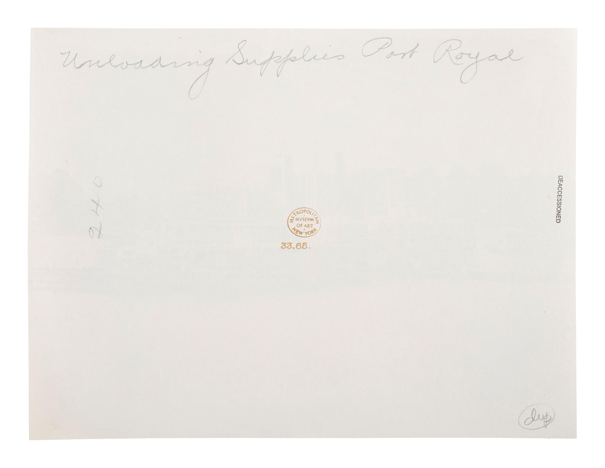 [CIVIL WAR] RUSSELL, A.J. Unloading Supplies at Port Royal , VA. 1861-1865. 2 prints, comprising: