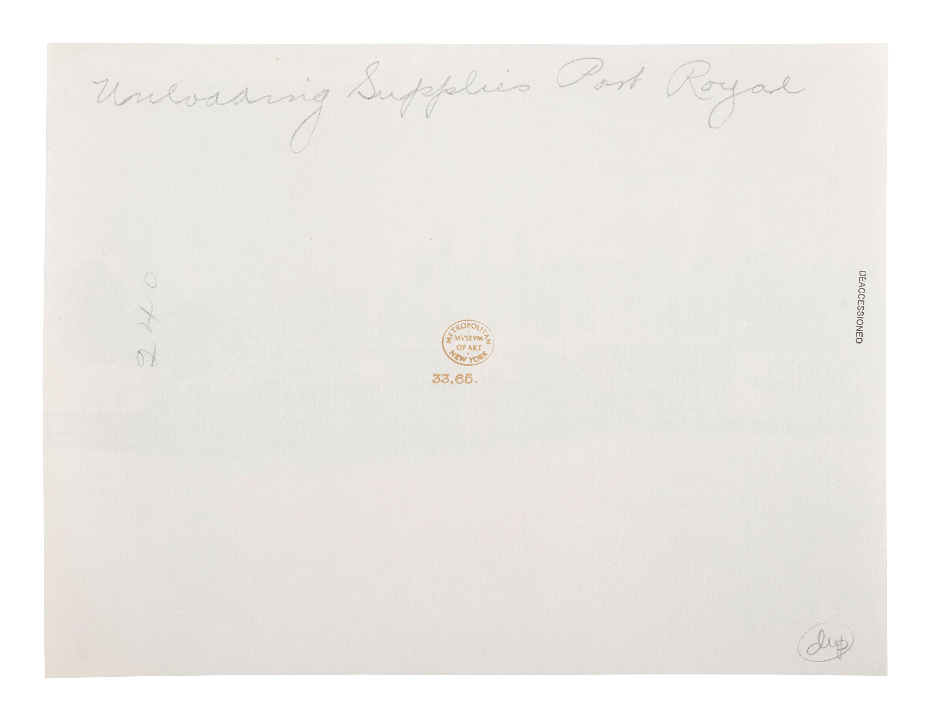 [CIVIL WAR] RUSSELL, A.J. Unloading Supplies at Port Royal , VA. 1861-1865. 2 prints, comprising: