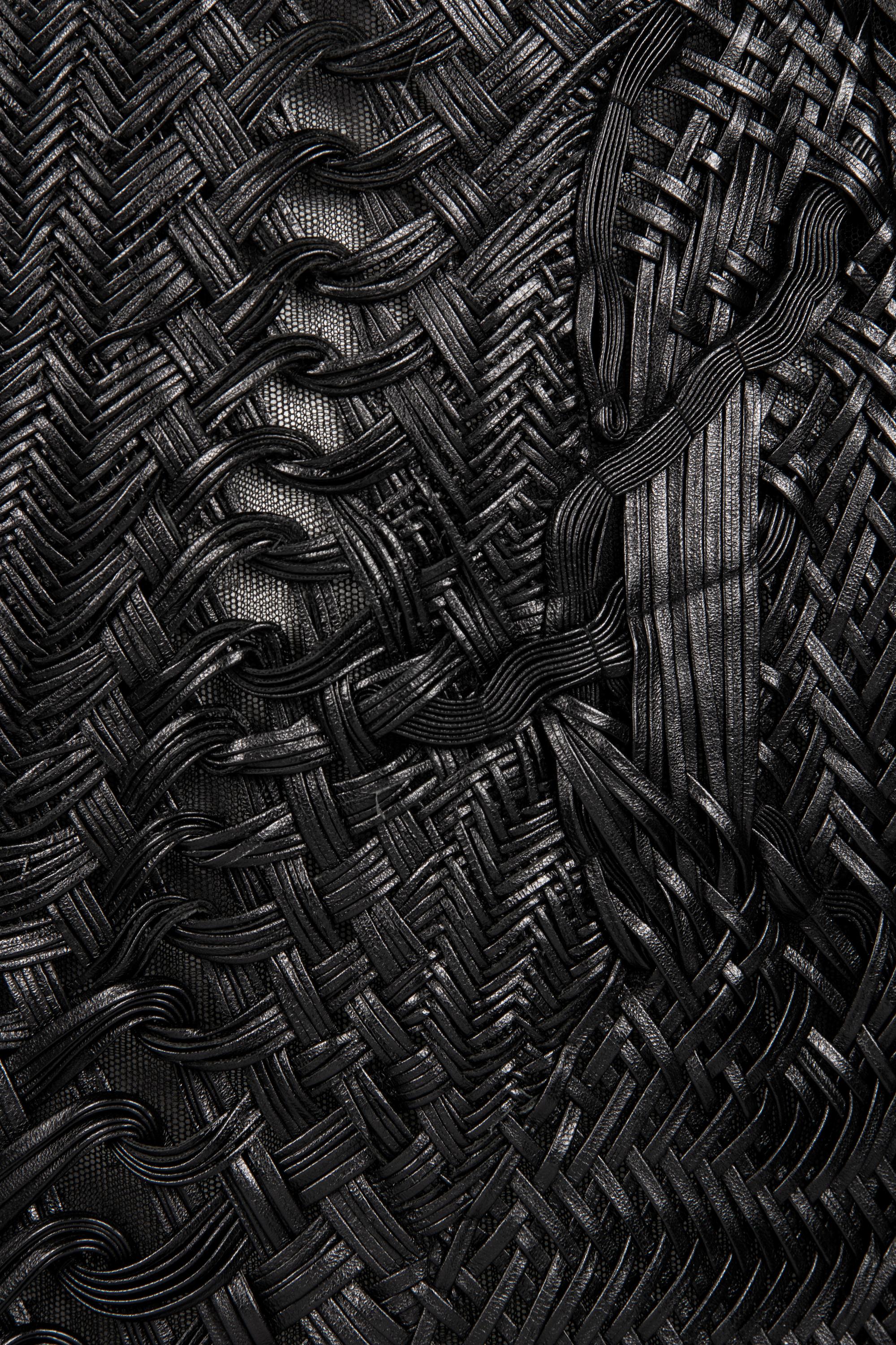 Chado Ralph Rucci Braided and Woven Leather Jacket