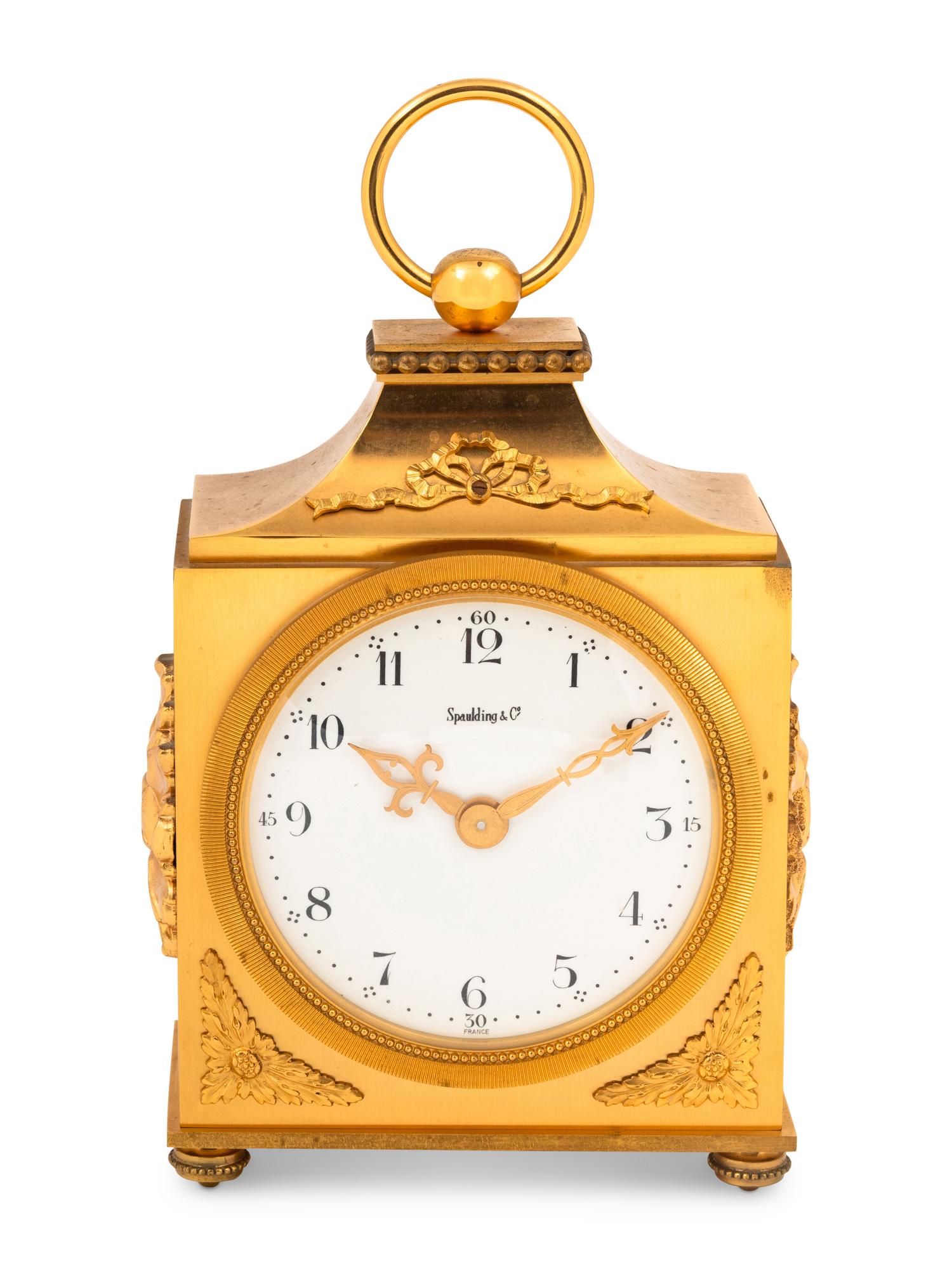 A French Gilt Bronze Officer's Clock