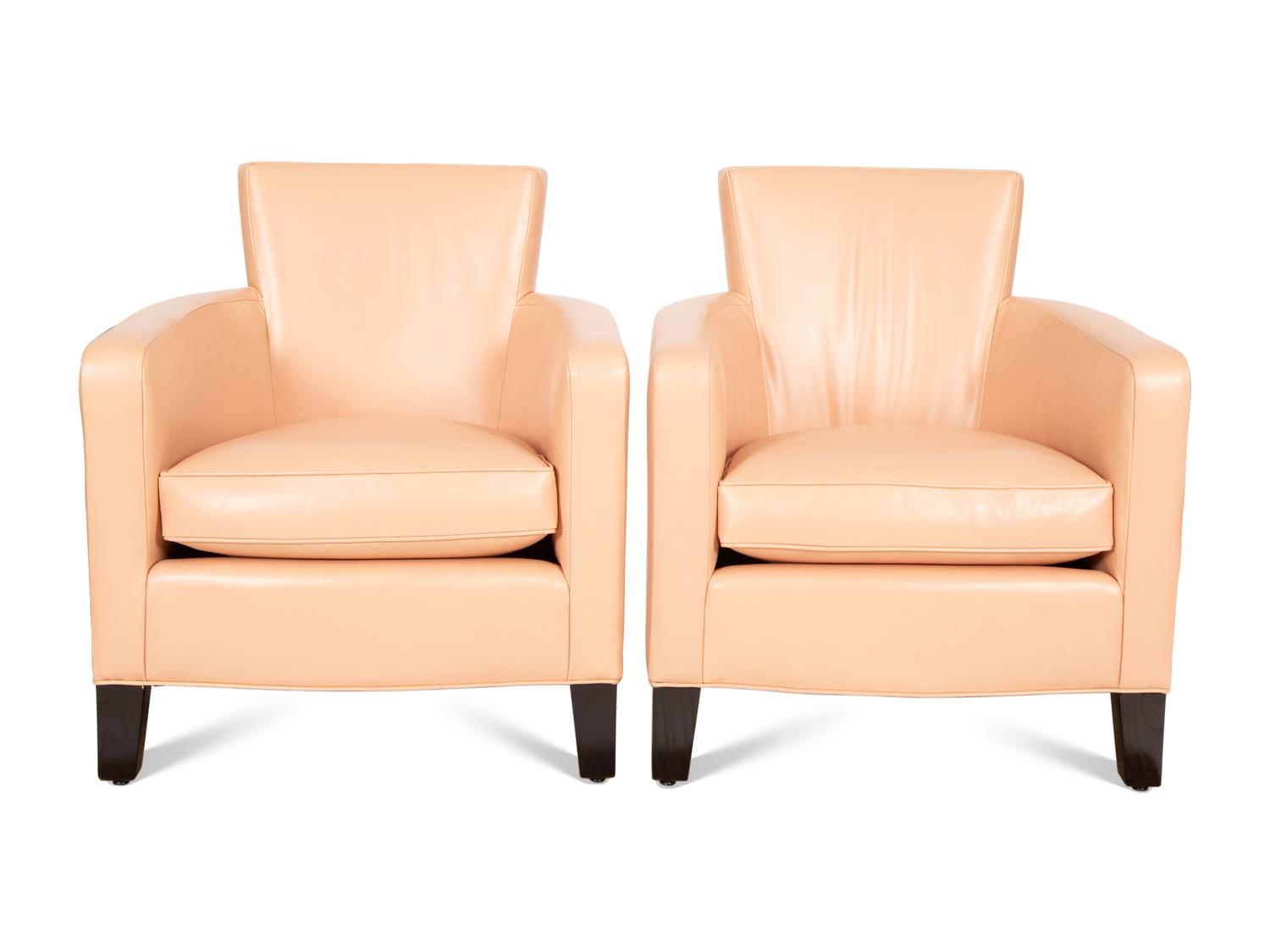 A Set of Four Christian Liaigre Leather Club Chairs