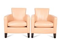 A Set of Four Christian Liaigre Leather Club Chairs