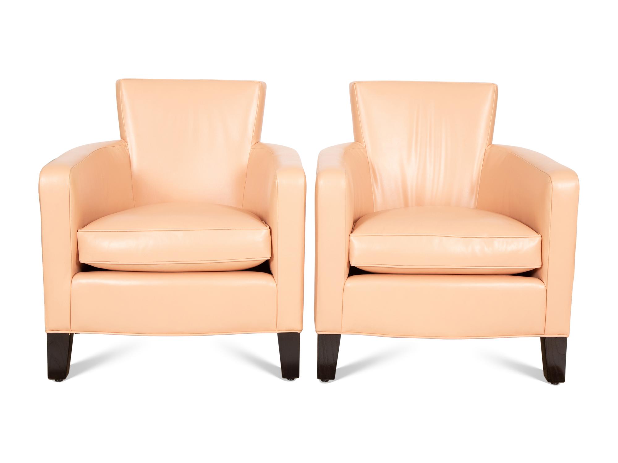 A Set of Four Christian Liaigre Leather Club Chairs
