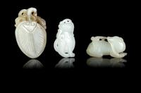Three Celadon Jade Carvings