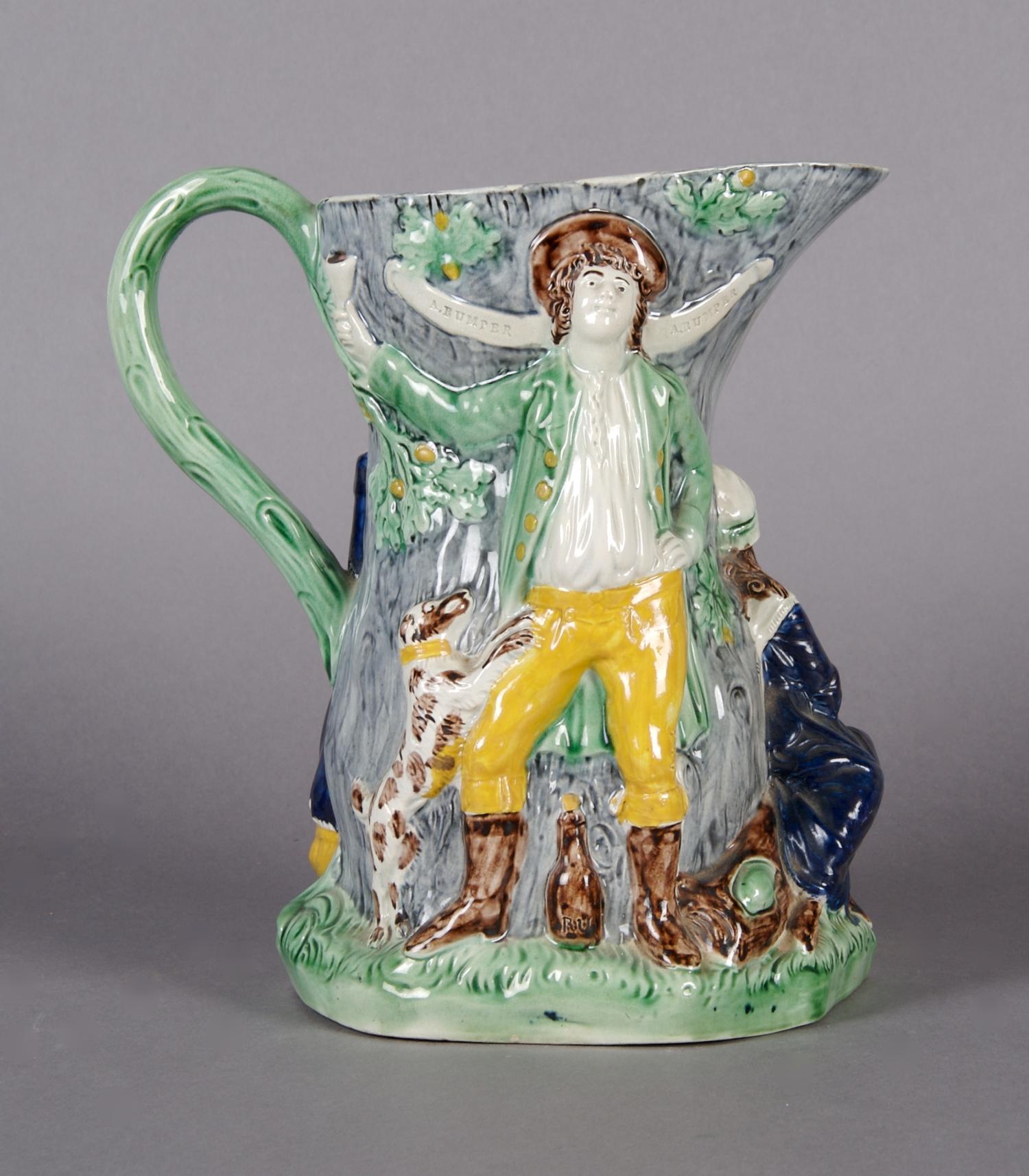 A Staffordshire Pearlware 'Fair Hebe' Jug, Height 8 1/2 inches.