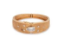 BICOLOR GOLD AND DIAMOND BANGLE BRACELET