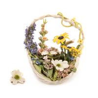 A Cybis Porcelain Colonial Flower Basket