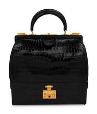 Hermès Black Crocodile Sac Mallette, 1950s-60s