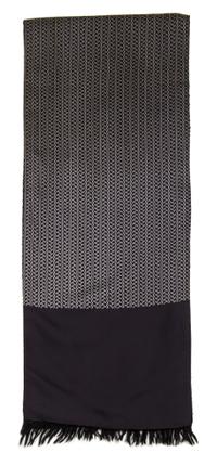 An Hermes Black Silk and Cashmere Muffler, 54" x 11".