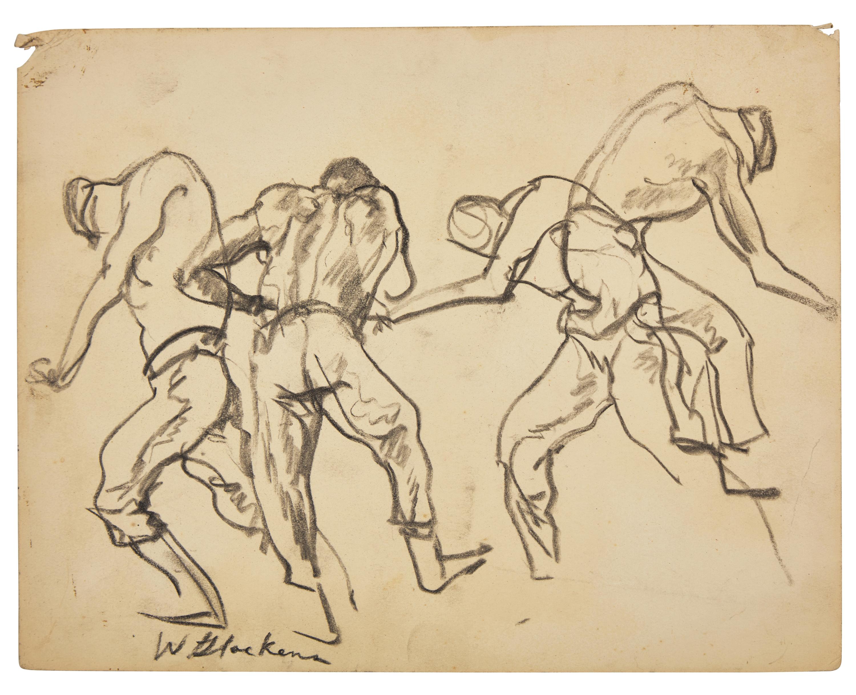 Four Works: Soldier Studies (Three Double-Sided Works) (4)
