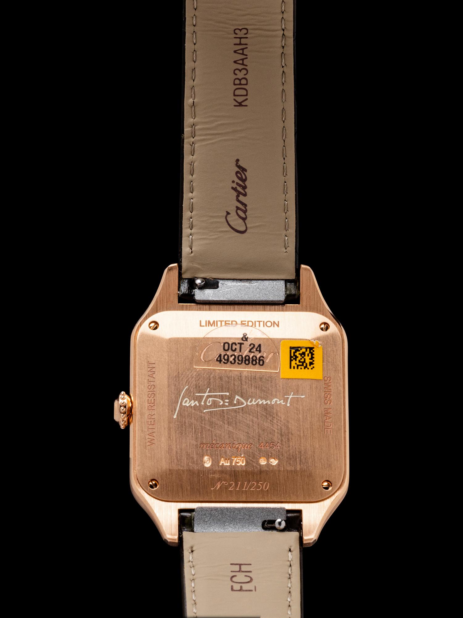 CARTIER, 18K ROSE GOLD AND LACQUER 'SANTOS DUMONT' LIMITED EDITION WATCH
