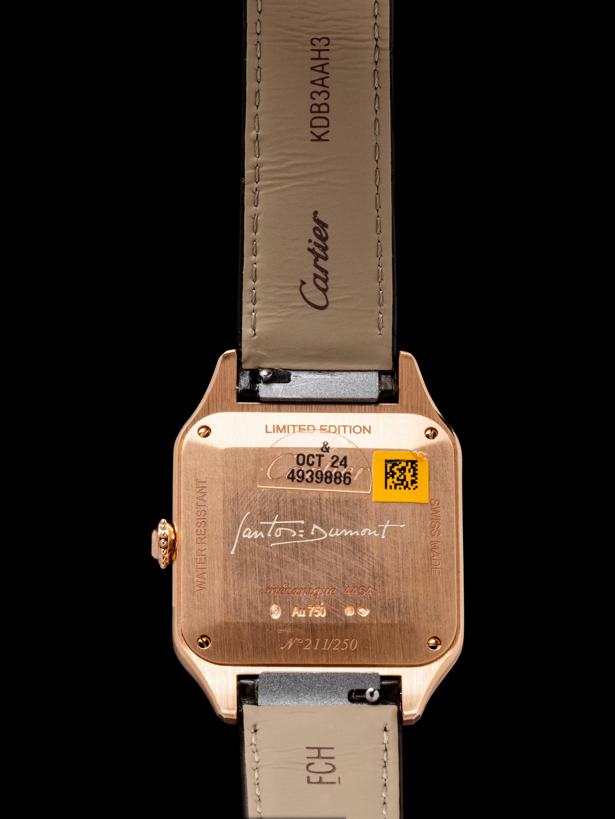 CARTIER, 18K ROSE GOLD AND LACQUER 'SANTOS DUMONT' LIMITED EDITION WATCH