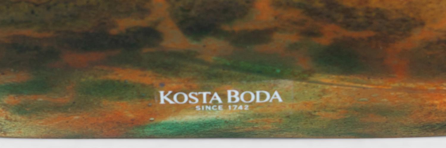 Two Kosta Boda Glass Face Vases — DESIGNED BY KJELL ENGMAN, 20TH CENTURY