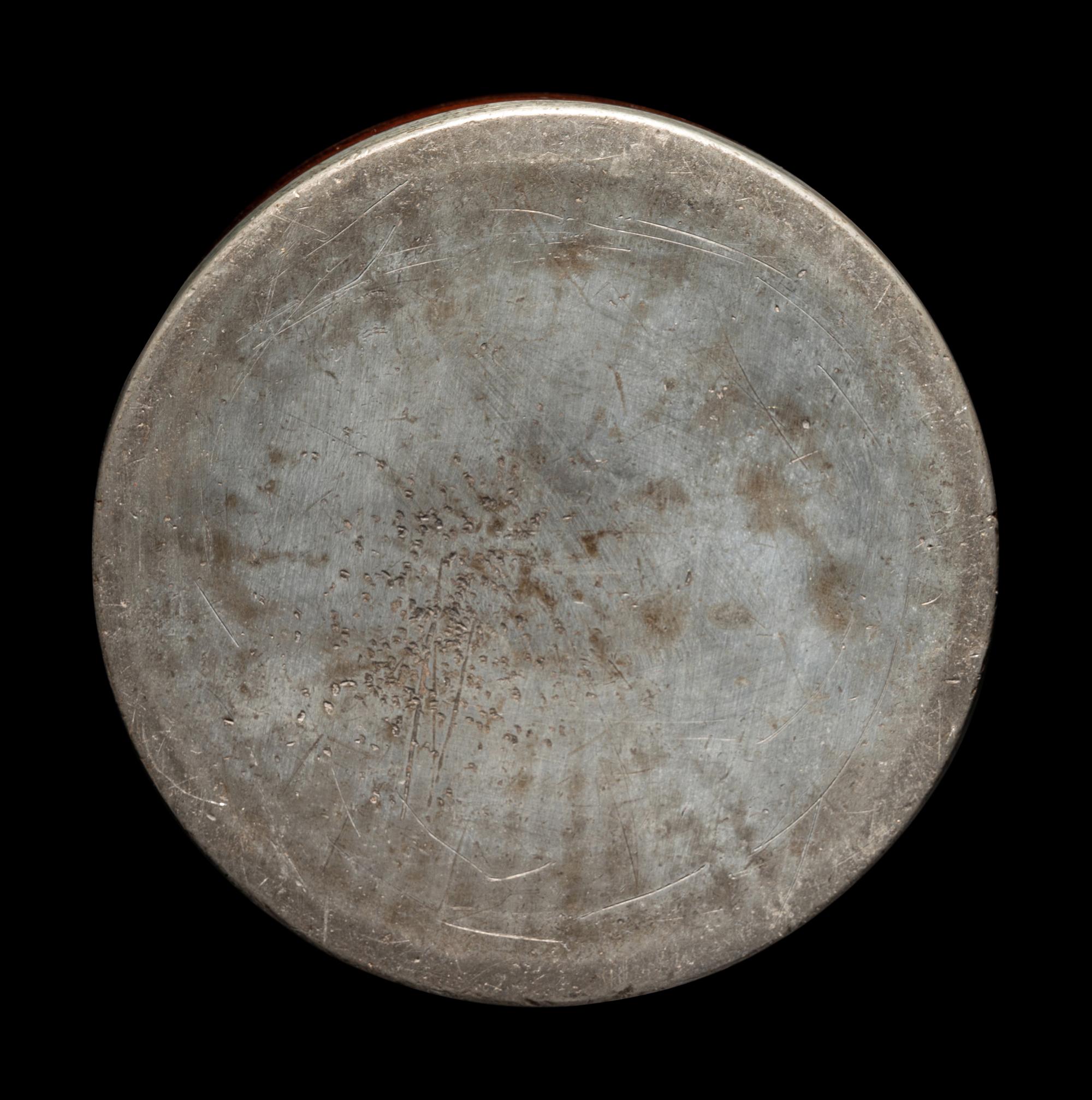 A Hardwood and Pewter Brushpot, Bitong