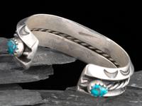 Heavy Navajo Silver and High Grade Turquoise Cuff Bracelet