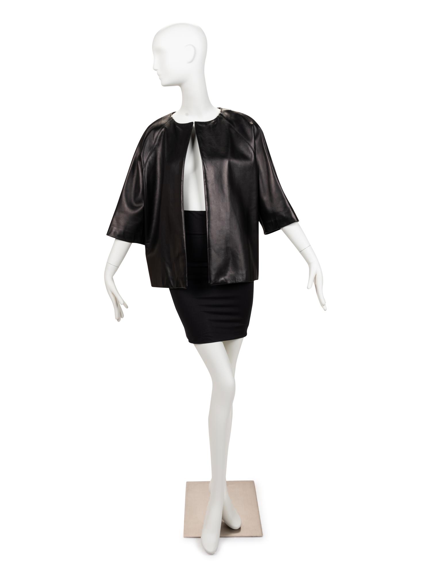 J. Mendel Black Leather Coat