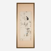 Zhang Shuqi (Chinese b.1901-d.1957) 张书旂 Bird on Bamboo with Morning Glories ???