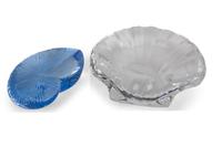 Two Baccarat Glass Shell Ornaments Width of wider 3 1/4 inches. — 20TH CENTURY