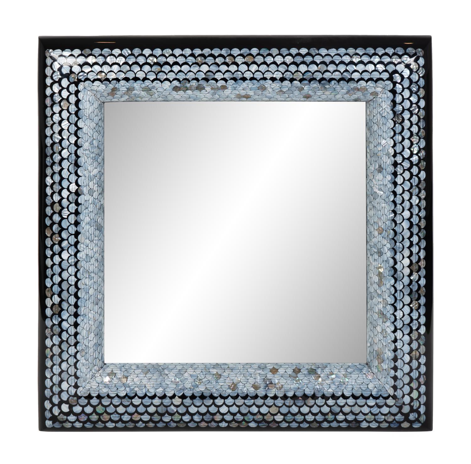 A Contemporary Mother-of-Pearl Inlaid Frame Mirror — 21ST CENTURY