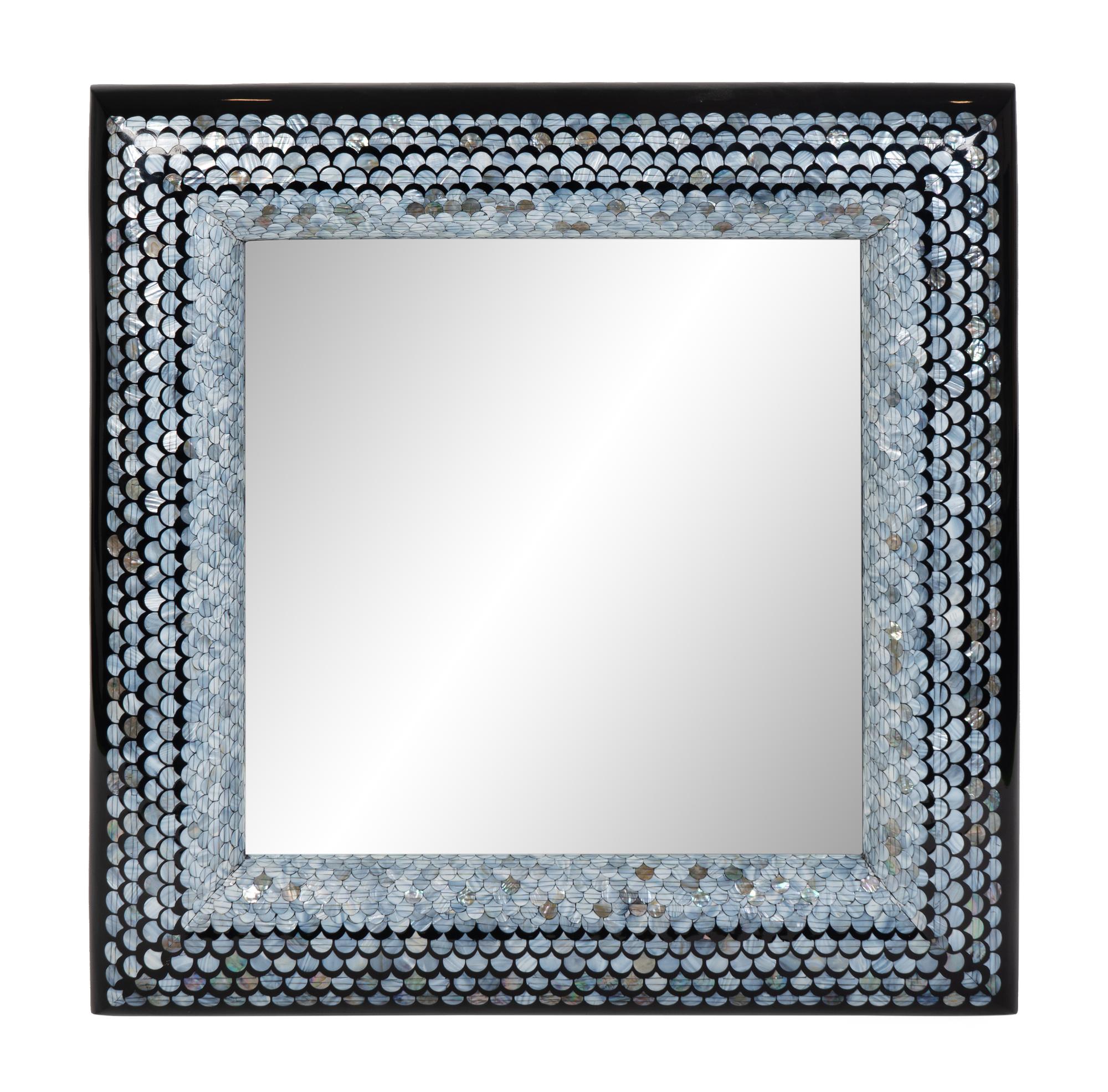 A Contemporary Mother-of-Pearl Inlaid Frame Mirror — 21ST CENTURY