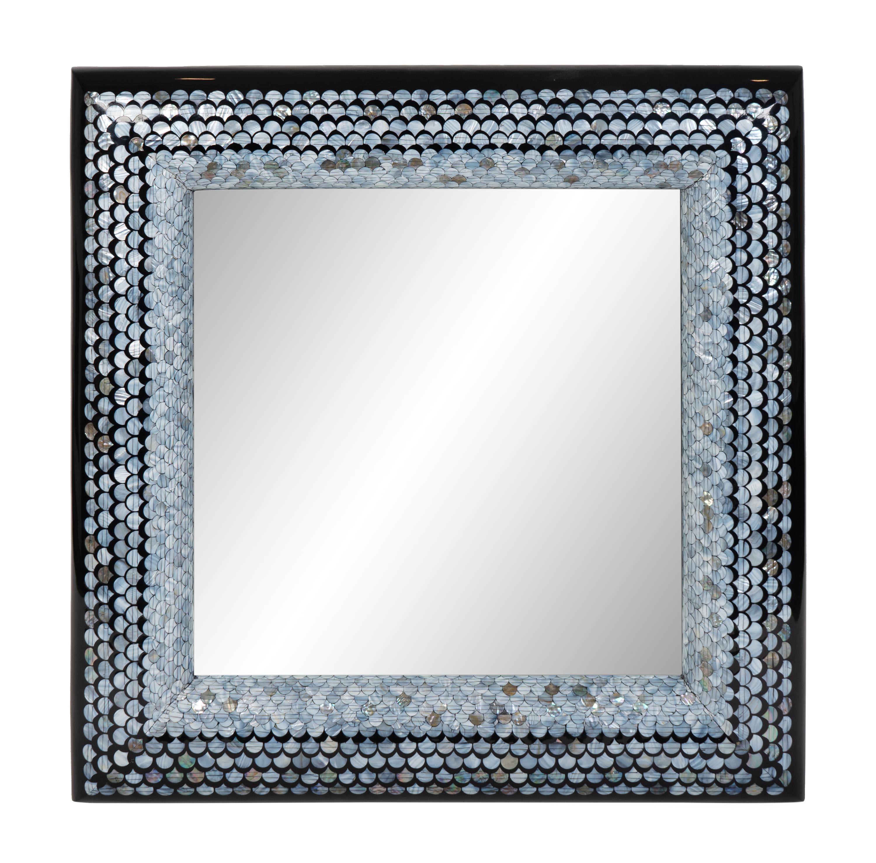 A Contemporary Mother-of-Pearl Inlaid Frame Mirror — 21ST CENTURY