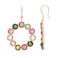 MULTICOLOR TOURMALINE AND DIAMOND EARRINGS