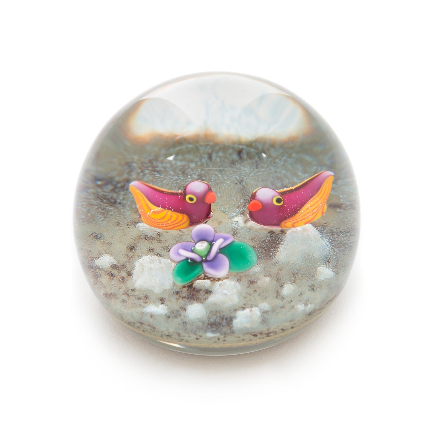 Paul Ysart, (Spanish, 1904-1991), a Ducks on a Pond paperweight